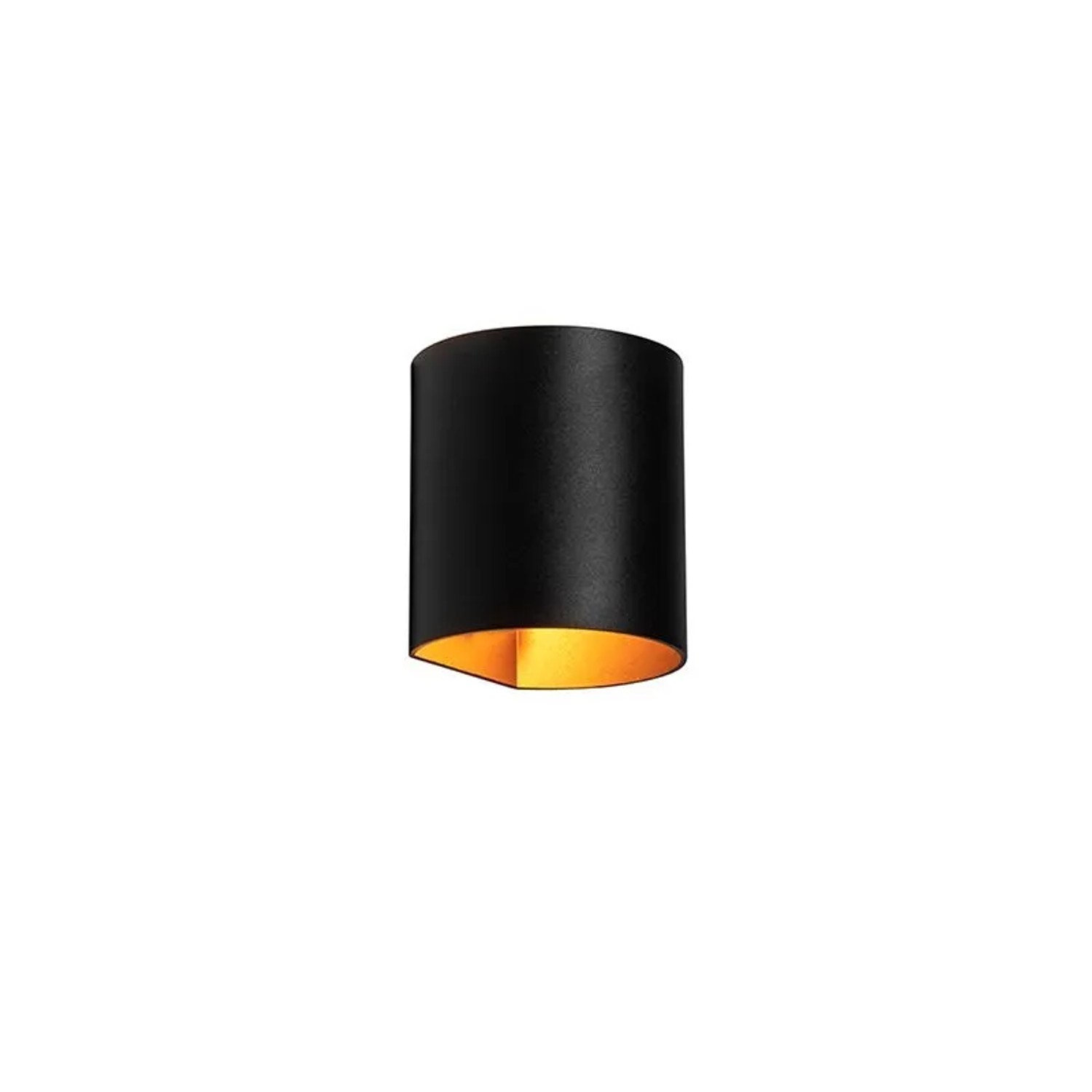 QAZQA Moderne Wandlampe Schwarz mit Messing Sabbio