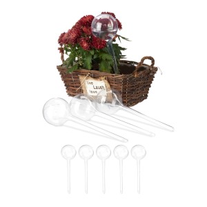 Relaxdays Bewässerungskugeln PVC Transparent 9er Set 8 cm x 28 cm 250 ml