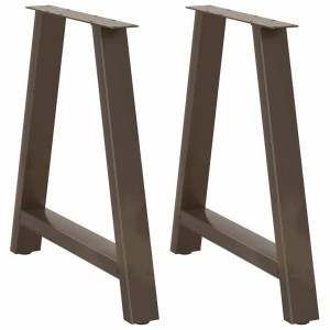 Zwei A-förmige, braune vidaXL Esstischbeine aus Stahl, 80x72 cm, für DIY-Tische.