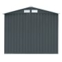 Hattoro S100 Metall Gerätehaus XL in Grau, Gartenhaus mit Satteldach und Belüftung.