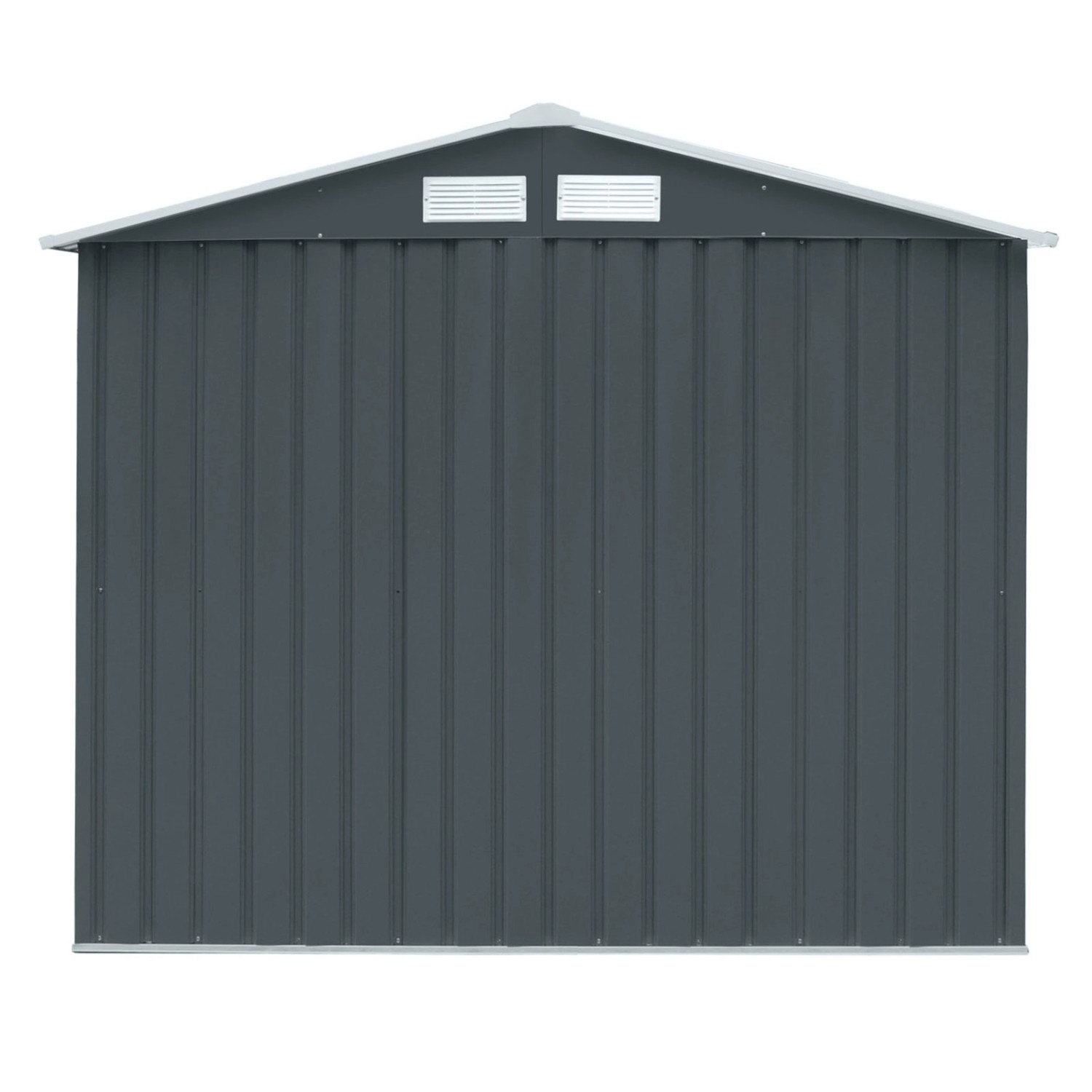 Hattoro S100 Metall Gerätehaus XL in Grau, Gartenhaus mit Satteldach und Belüftung.
