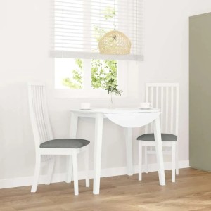 vidaXL Esszimmerstühle mit Kissen 2 Stk Weiß Massivholz Gummibaum 4102457