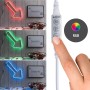 Paulmann Neon Colorflex LED-Streifen mit USB in Rot, Grün und Blau, mit Schalter zur Farbauswahl.