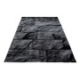 Schwarzer Kurzflorteppich Parma 9250 von Ayyildiz, 240x340 cm, mit Steinmuster.