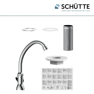 Schütte Carneo Stand-Schwenkventil in Chrom, Kaltwasserhahn mit Zubehör.