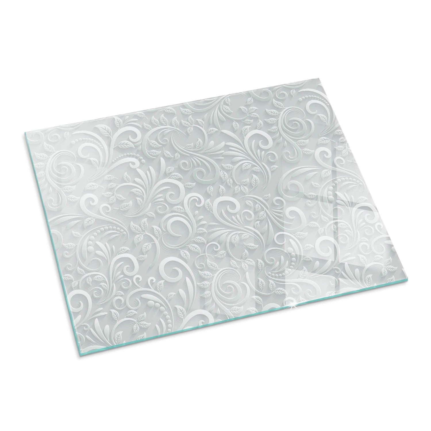 Tulup Glasplatte für Kamin Elegantes Pflanzenmuster Bodenplatte Glas für Of günstig online kaufen