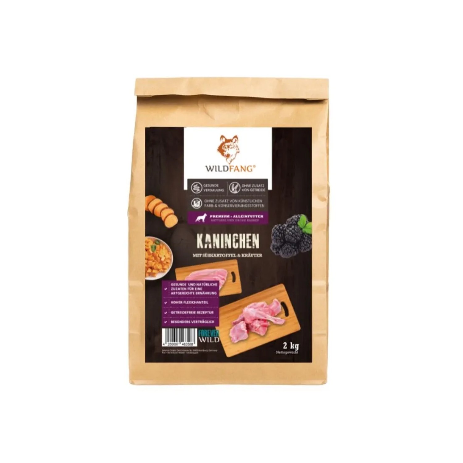 Wildfang Adult Trockenfutter mit Kaninchen Getreidefrei 6 kg