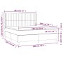 Blaues vidaXL Boxspringbett 180x200 cm mit Matratze und Kopfteil, Stoffbezug.