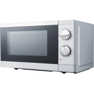 PKM Mikrowelle MW700-17UB2: Unterbau- und Standgerät in Silber mit Drehteller und Timer.