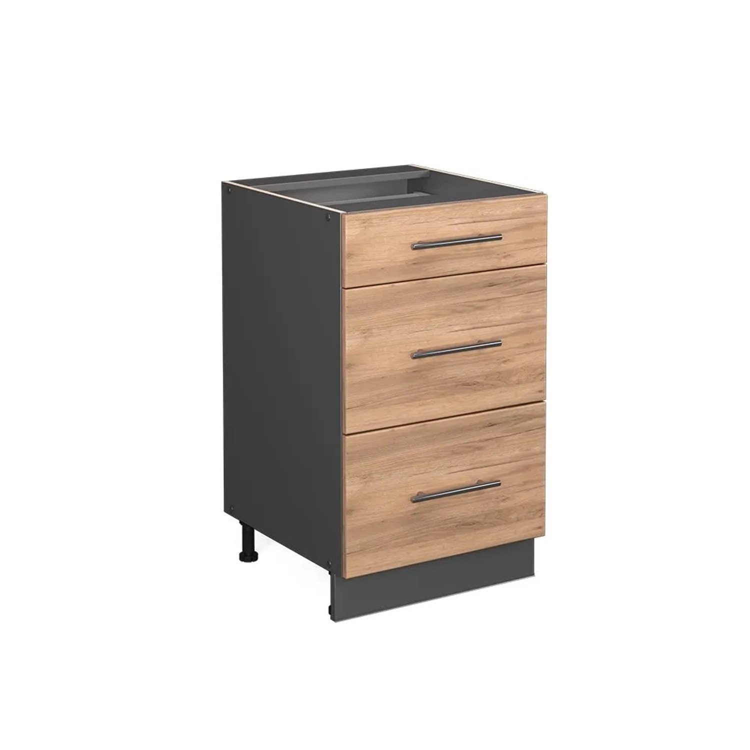 Vicco Küchenunterschrank Fame-Line Goldkraft Eiche Anthrazit 50 cm ohne Arbeitsplatte