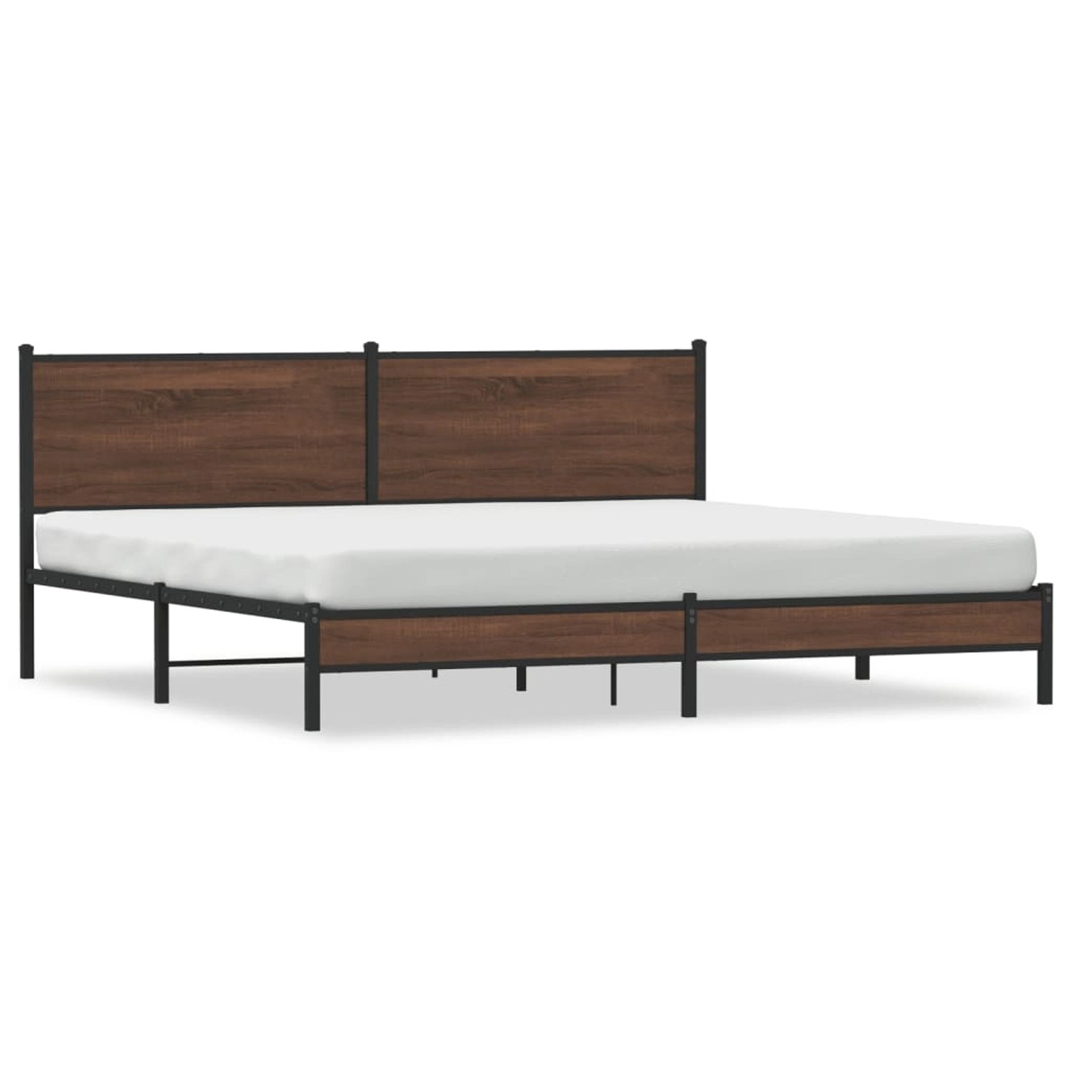vidaXL Metallbett ohne Matratze Braun Eichen-Optik 200x200 cm 3301408 günstig online kaufen