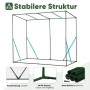 Stabiles Gestell des Sekey Foliengewächshauses mit Schrägdach, 16mm verzinkten Stahlrohren und PP-Steckern.
