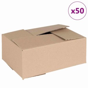 vidaXL Faltbox mit Speicher 50 Stk Natur 25 x 17,5 x 10 cm Karton 4106566