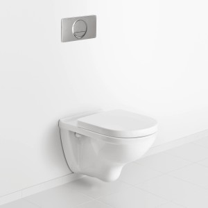 Villeroy & Boch O.Novo Wand-WC Set mit Betätigungsplatte, Tiefspüler in Weiß.