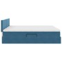 vidaXL Bett mit LED-Lichtleisten Dunkelblau 200 x 200 cm Samt 3371607_13