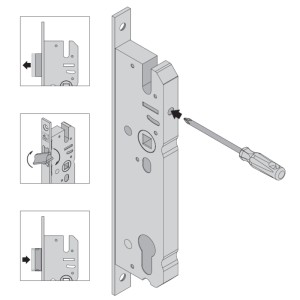 BASI ES 958L PZW Rohrrahmenschloss DIN R/L Käntigstulp 24/270 mm Langloch Dornmaß 35 mm 1-tourig Metall Falle/Riegel 9585-3520L