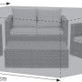 Graue Acamp Schutzhülle für mittlere Loungegruppen, 205x150x85 cm, schützt Gartenmöbel vor Witterung.