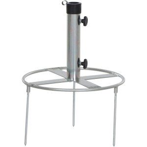 Siena Garden Rasendorn Universal für Schirmstöcke, silberfarben, mit drei Erdspießen.