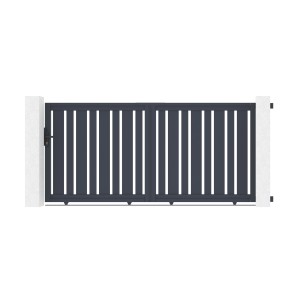 Graues Casanoov Schiebetor 3x1,4m mit Veymont & Ranger C300 Motorisierung.