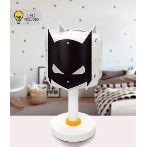 Dalber Tischlampe mit LED-Nachtlicht im Dunkler Held Design für Kinderzimmer.