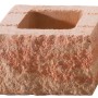 Bruchsteinmauer Halbelement in Sandsteinfarben, 25x25x15 cm, für Mauersysteme und Einfassungen.
