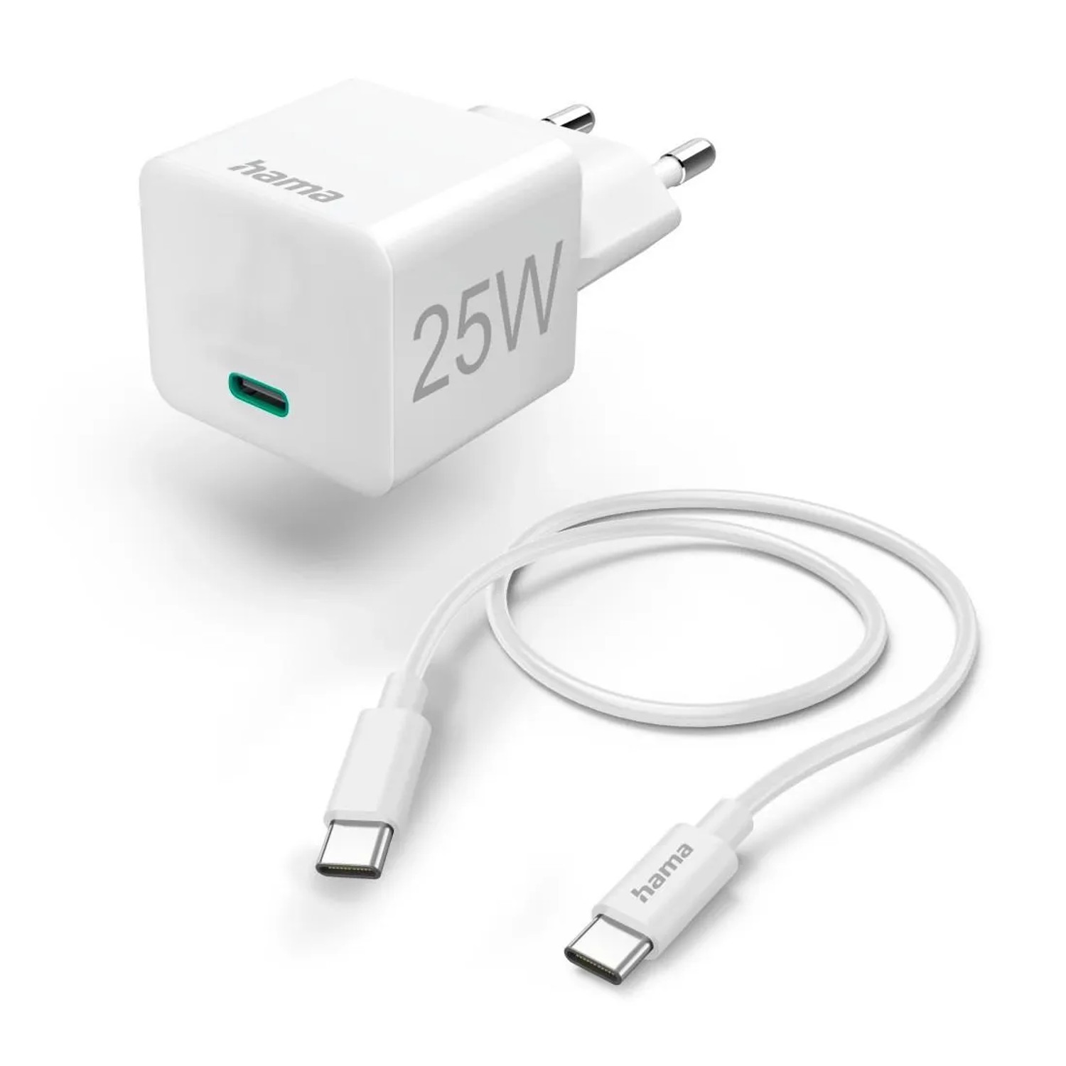 Image of Hama Schnellladegerät mit Ladekabel USB-C Mini-Ladegerät PD 25 W 1,5 m WS
