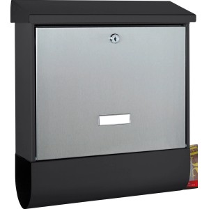 Burg Wächter Briefkasten Black & Steel London-Set mit Zeitungsfach.