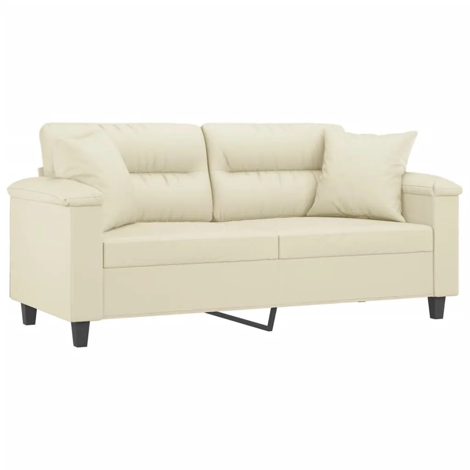 vidaXL 2-Sitzer-Sofa mit Zierkissen Creme 140 cm Kunstleder 3200989 günstig online kaufen