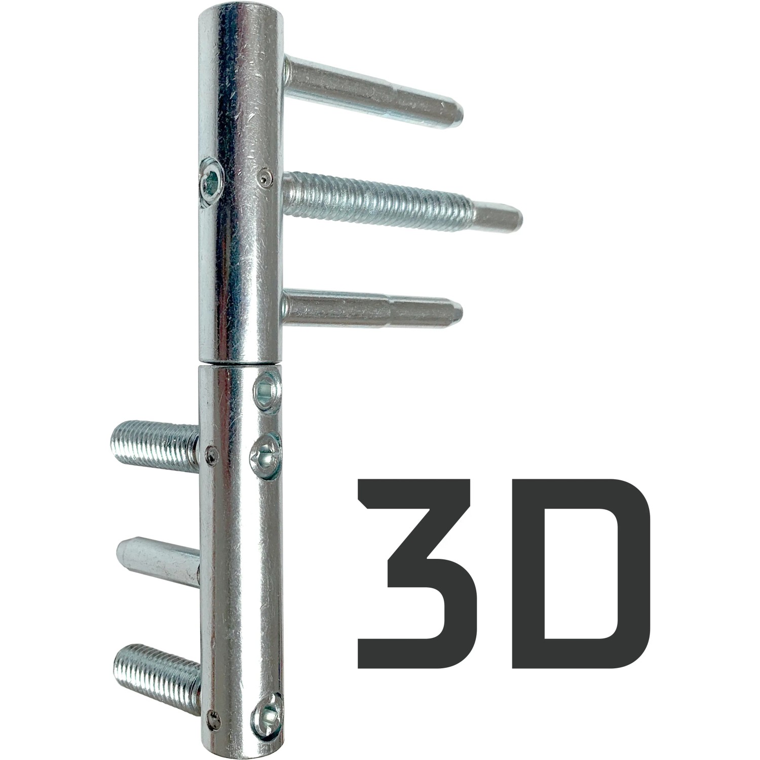 3D-Türband für Nebeneingangstüren, silberfarben, zur präzisen Justierung.