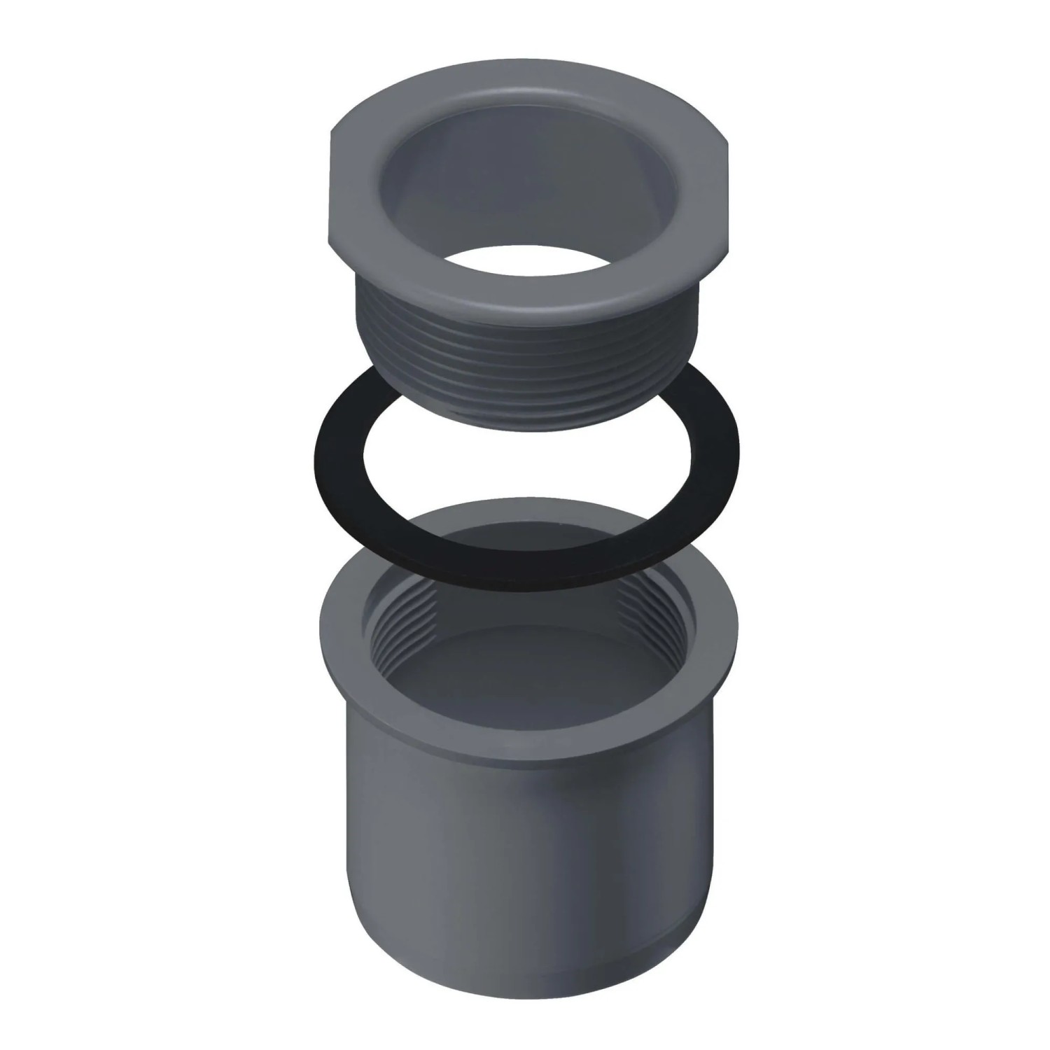 Inefa Ablaufstutzen Kastenrinne PVC DN 50/NW 68 Zum Schrauben Anthrazit