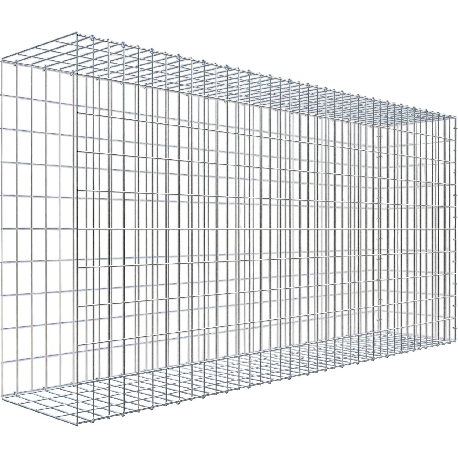 Gabiona C-Ring-Gabione-Anbaukorb Typ 2 100 x 200 x 40 cm Maschenw 5 x 10 cm