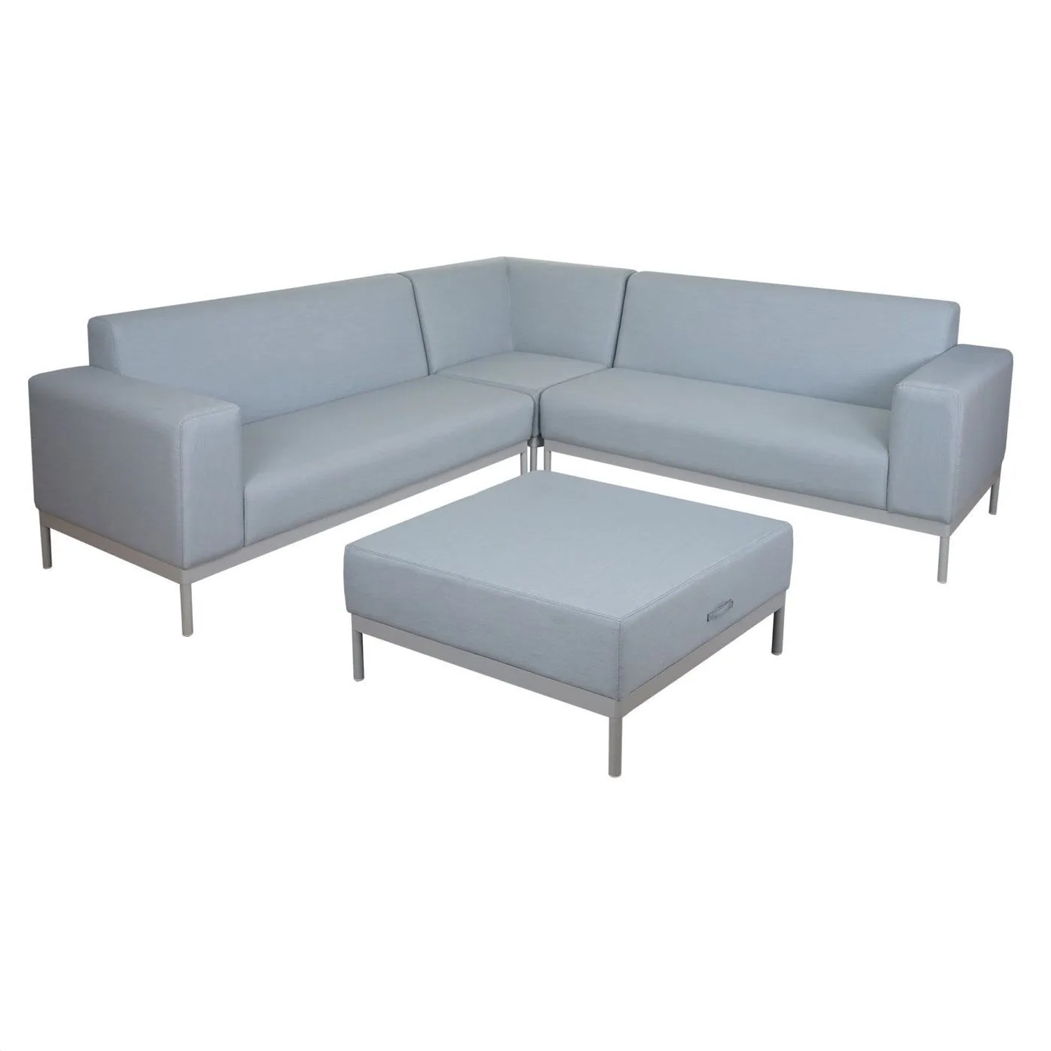 MCW Ecksofa C47 Couch Wasserabweisend 245cm Blau ohne Ablage
