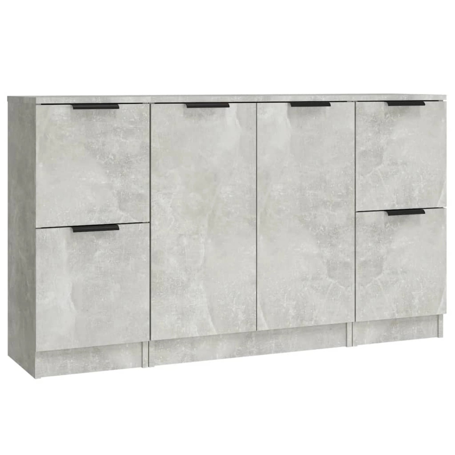 vidaXL Sideboards 3 Stk Betongrau Holzwerkstoff 3115847 günstig online kaufen