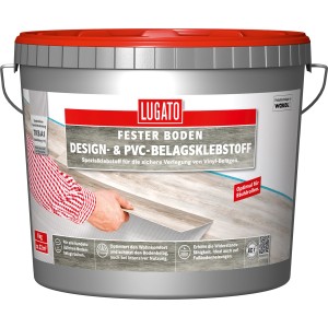 Eimer Design- & PVC-Belagsklebstoff (6 kg) von Lugato. Spezialkleber für Bodenbeläge, hohe Klebkraft.