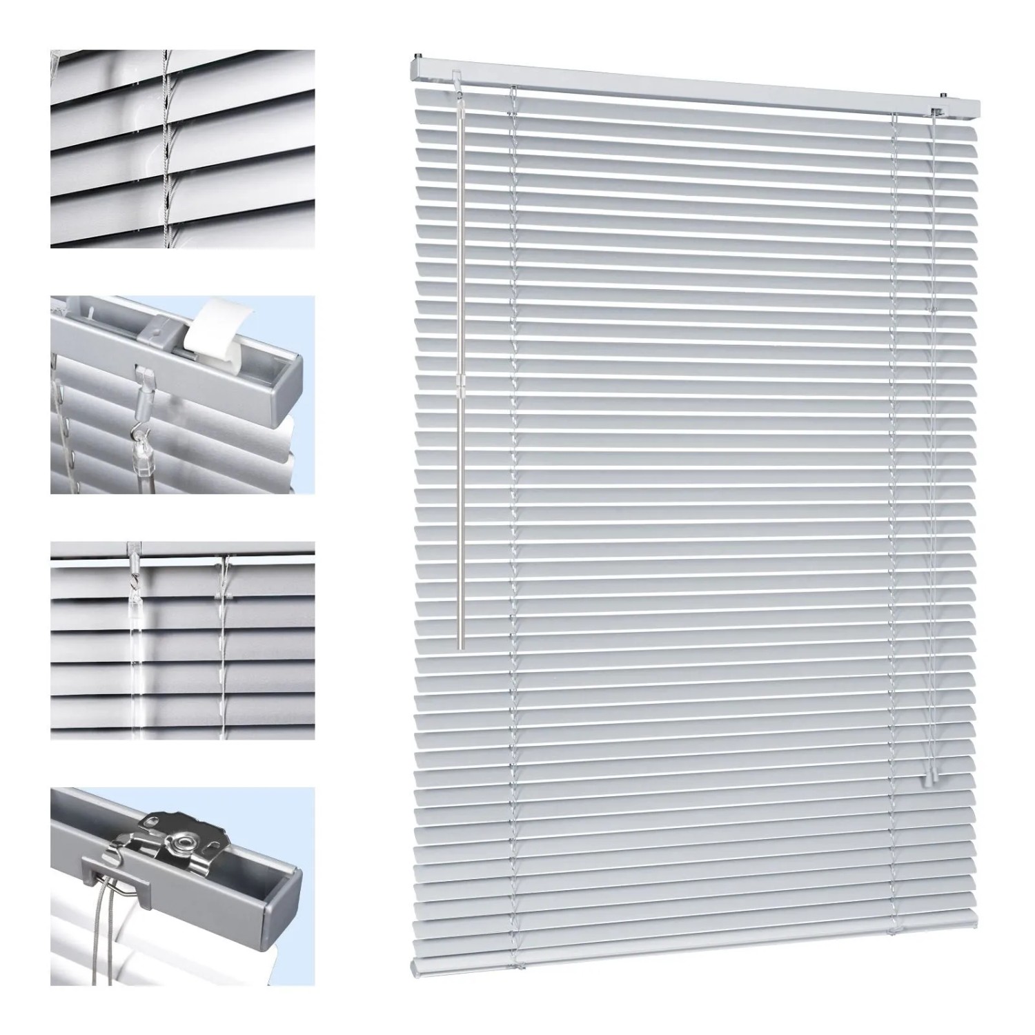 Sekey Aluminium Jalousie 90 cm x 220 cm Silber