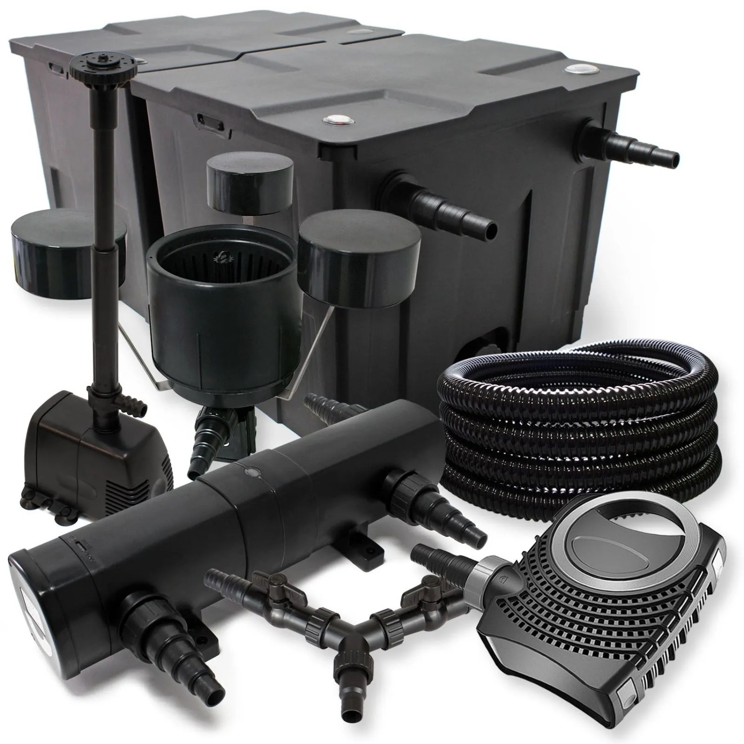 Sunsun Filter Set 60000L Teich 24W Uvc Neo8000 70W Schlauch Skimmer Springbrunne