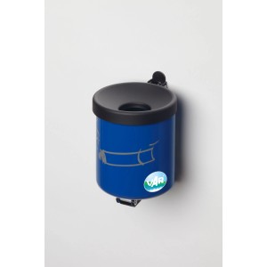 PROREGAL Robuster Ascher Zur Wandmontage 0,6 Liter HxBxT 10 x 9 x 9 cm Stahl Blau
