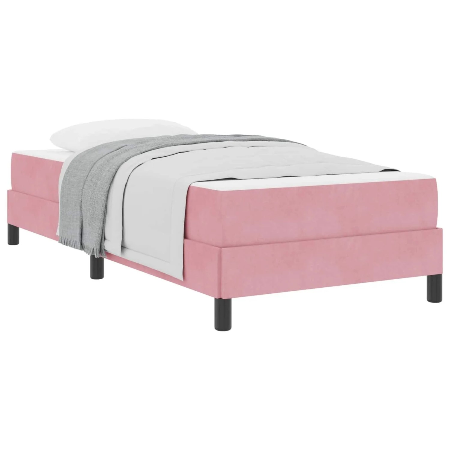 vidaXL Boxspringbett mit Matratze Rosa 100 x 220 cm Stoff 3398784 günstig online kaufen