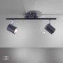 Anthrazitfarbener 2-flammiger LED-Spot Tarik, dreh- und schwenkbar, für Deckenmontage.