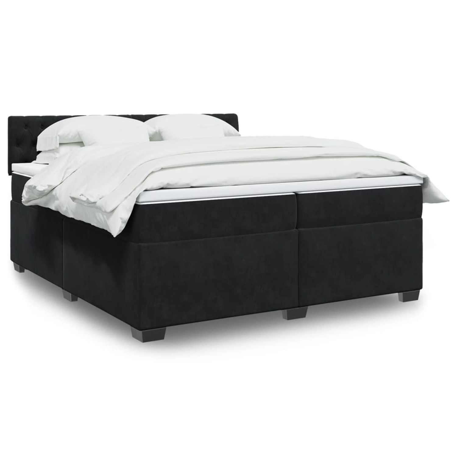 vidaXL Boxspringbett mit Matratze Schwarz 200x200 cm Samt 3288710 günstig online kaufen