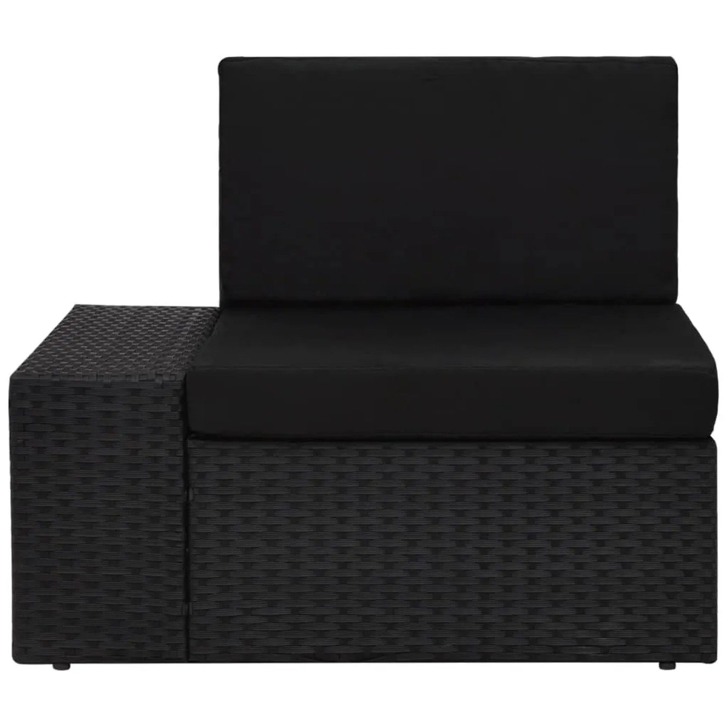 vidaXL Gartenlounge-Eckteil, Poly Rattan schwarz mit Polster, Teil eines Lounge Sets