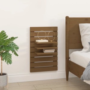 vidaXL Wand-Nachttische 2 Stk Honigbraun Massivholz Kiefer 824766