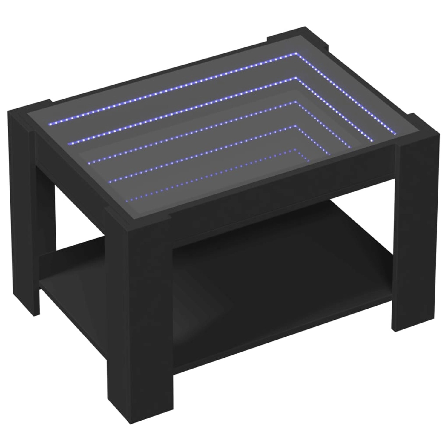 vidaXL LED-Couchtisch Schwarz 73x53x45 cm Holzwerkstoff 847547 günstig online kaufen