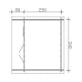 Grundriss Skan Holz Gartenhaus Langesund 1 Natur, 340x250 cm, mit Maßangaben.