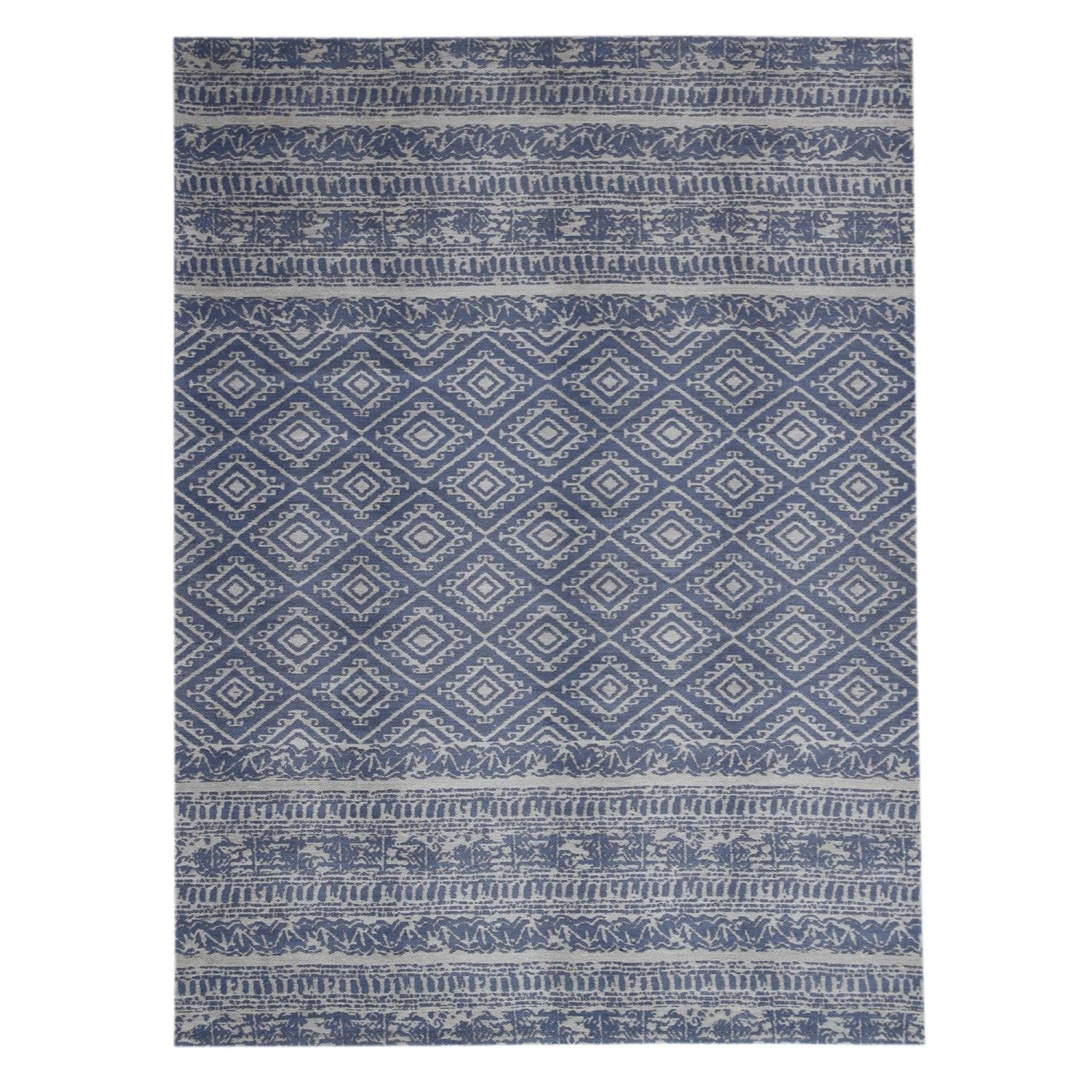 MeGusta Flachflor Teppich Blau Vintage  120 x 170 cm günstig online kaufen