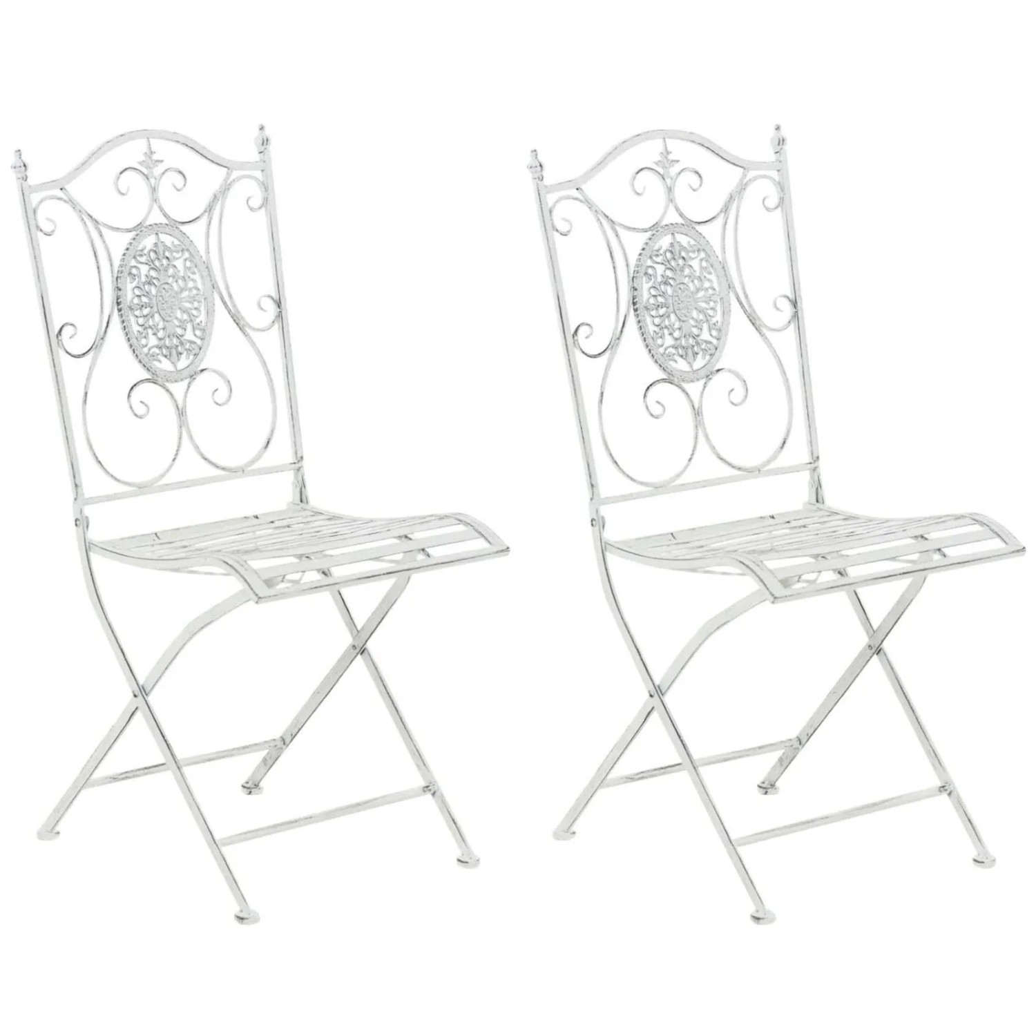 CLP 2er Set Klappstühle Sibell Antik Weiß