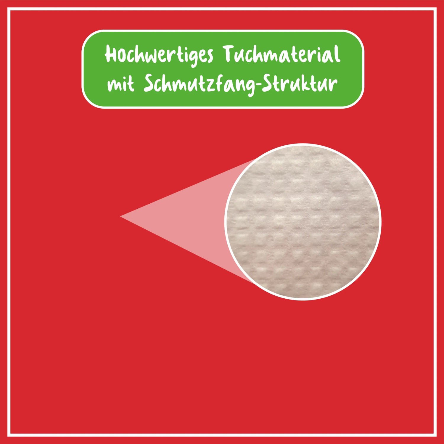 Detailaufnahme der Poliboy Parkett Laminat Feuchttücher mit Schmutzfang-Struktur.