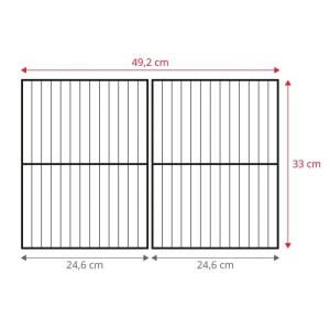 Zweiteiliger emaillierter Grillrost für Taino Compact 3+0 Gasgrill. Maße der Grillfläche: 49,2 x 33 cm.