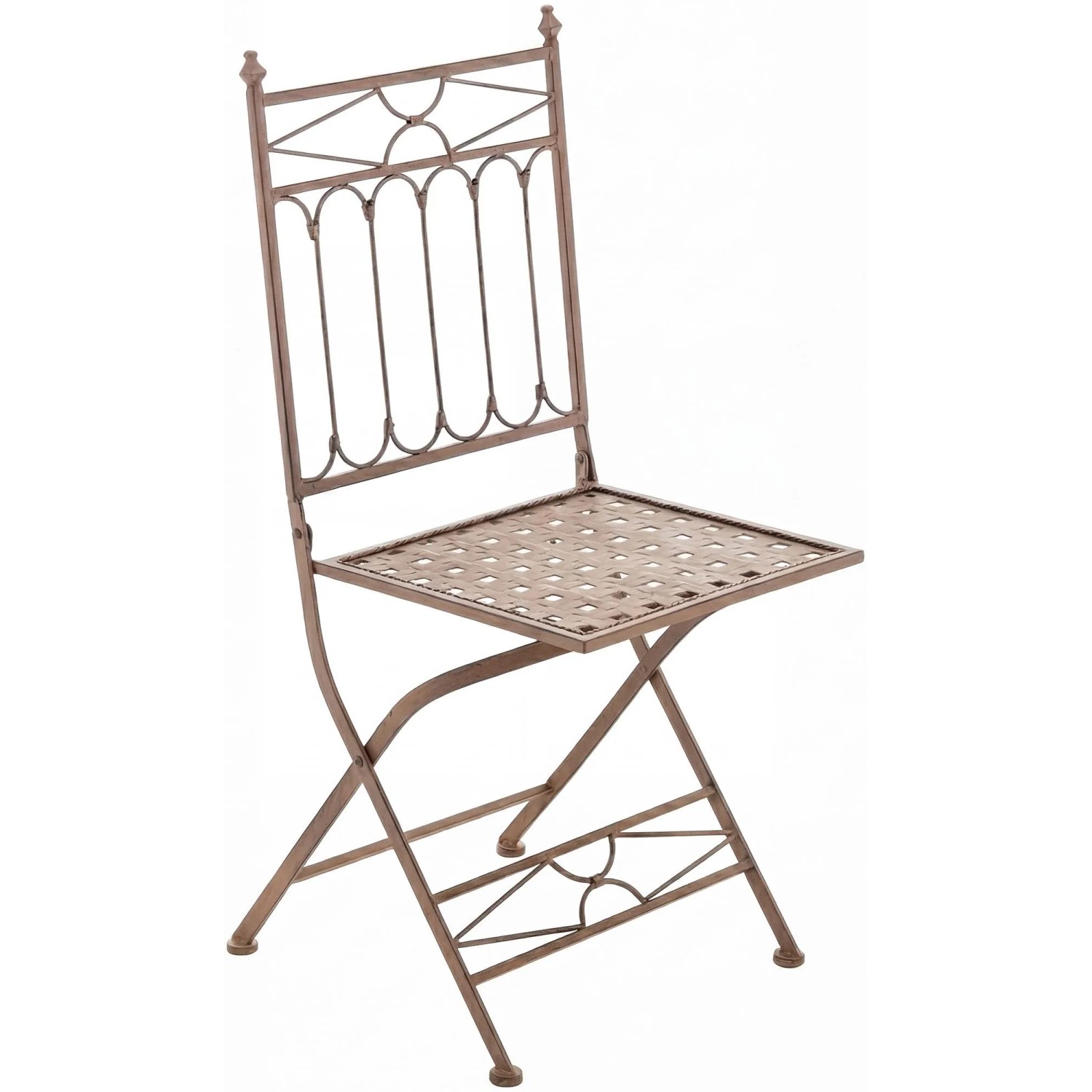 DELUKE Gartenstuhl FINN 40x40x95cm Metall Antik-Braun Klappstuhl Garten Outdoor-Stuhl