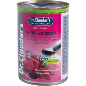 Dr. Clauder Hunde-Nassfutter Hirsch & Kartoffel, 400g Dose. Alleinfutter für Hunde.